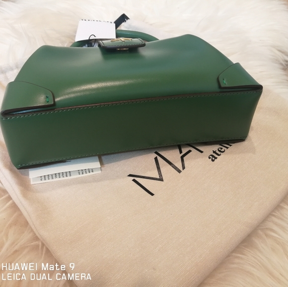 Jade green demi top handle leather handbag - Picture 6 of 7